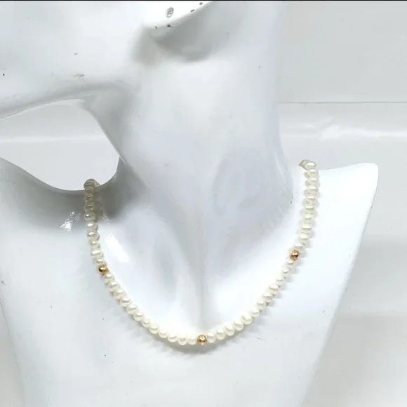 Pearl 14K Yellow Gold Necklace - Picture 8 of 9